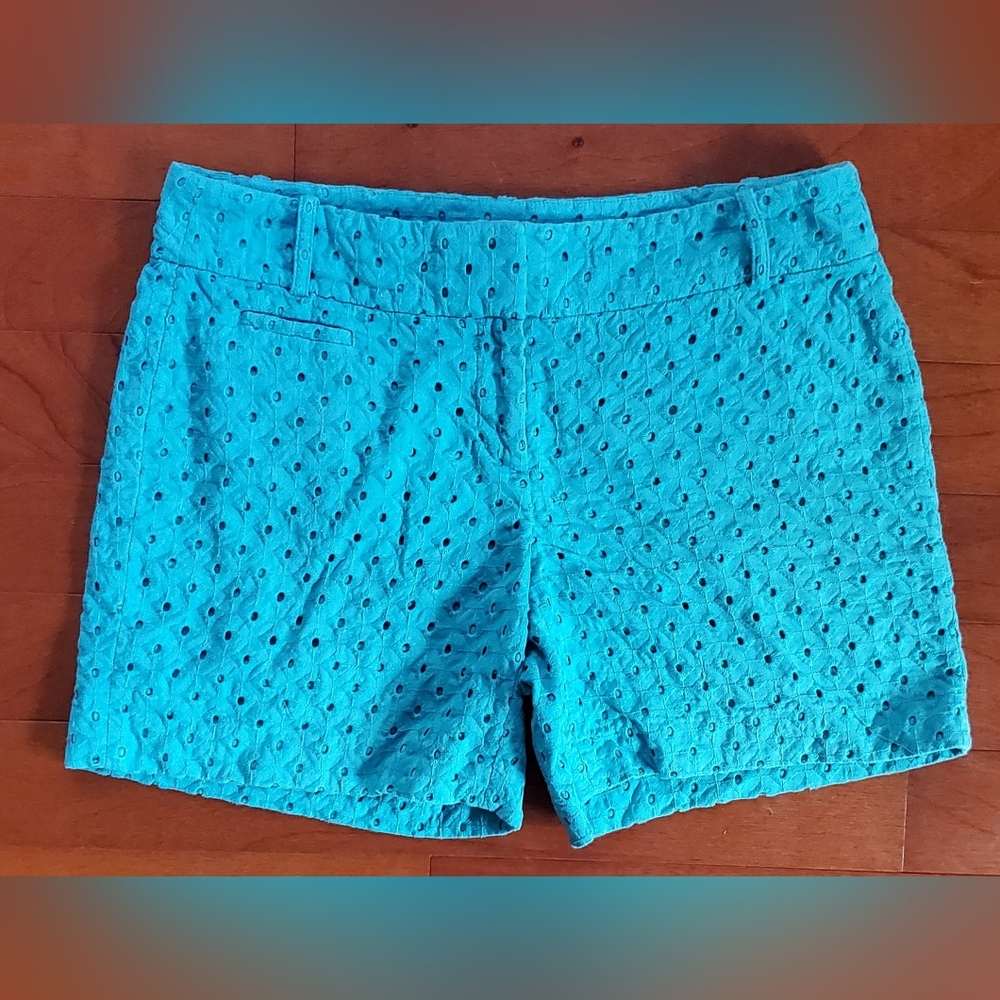 Ann Taylor Riviera Eyelet Shorts Blue Size 4